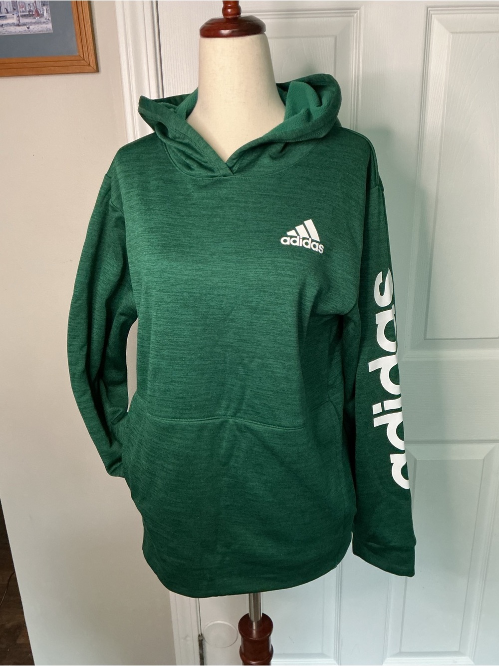 adidas Green Logo Pullover Hoodie